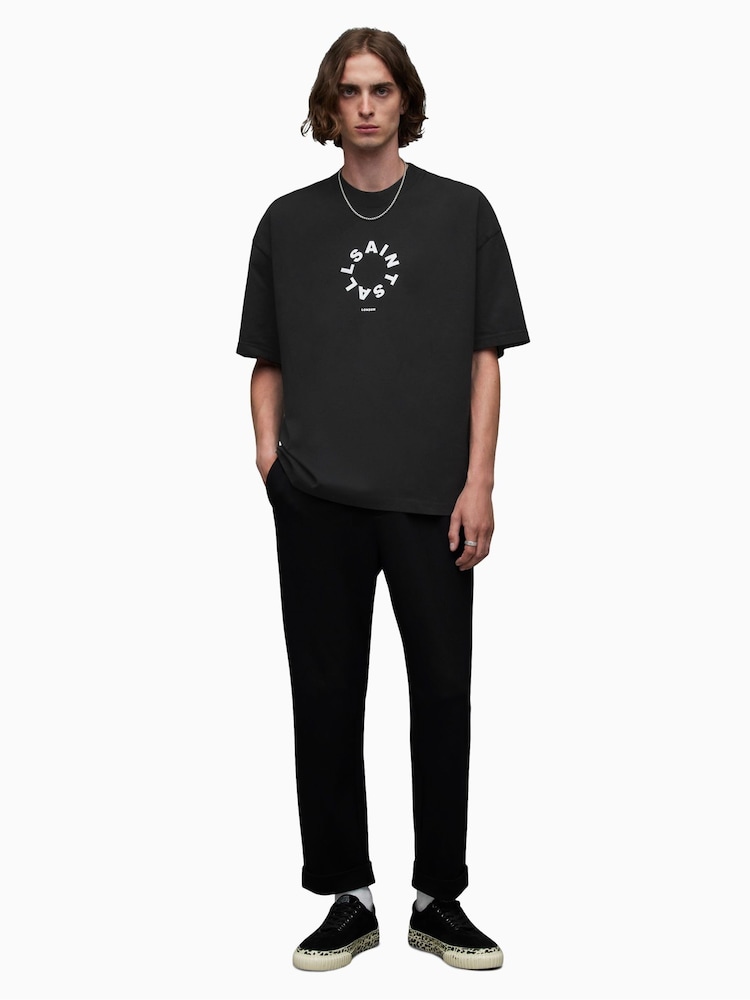 AllSaints Black Tierra Short Sleeve Crew T-Shirt - Image 4 of 11