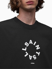 Черный - Футболка с вырезом под горло и короткими рукавами Allsaints Tierra - Изображение 9 из 11