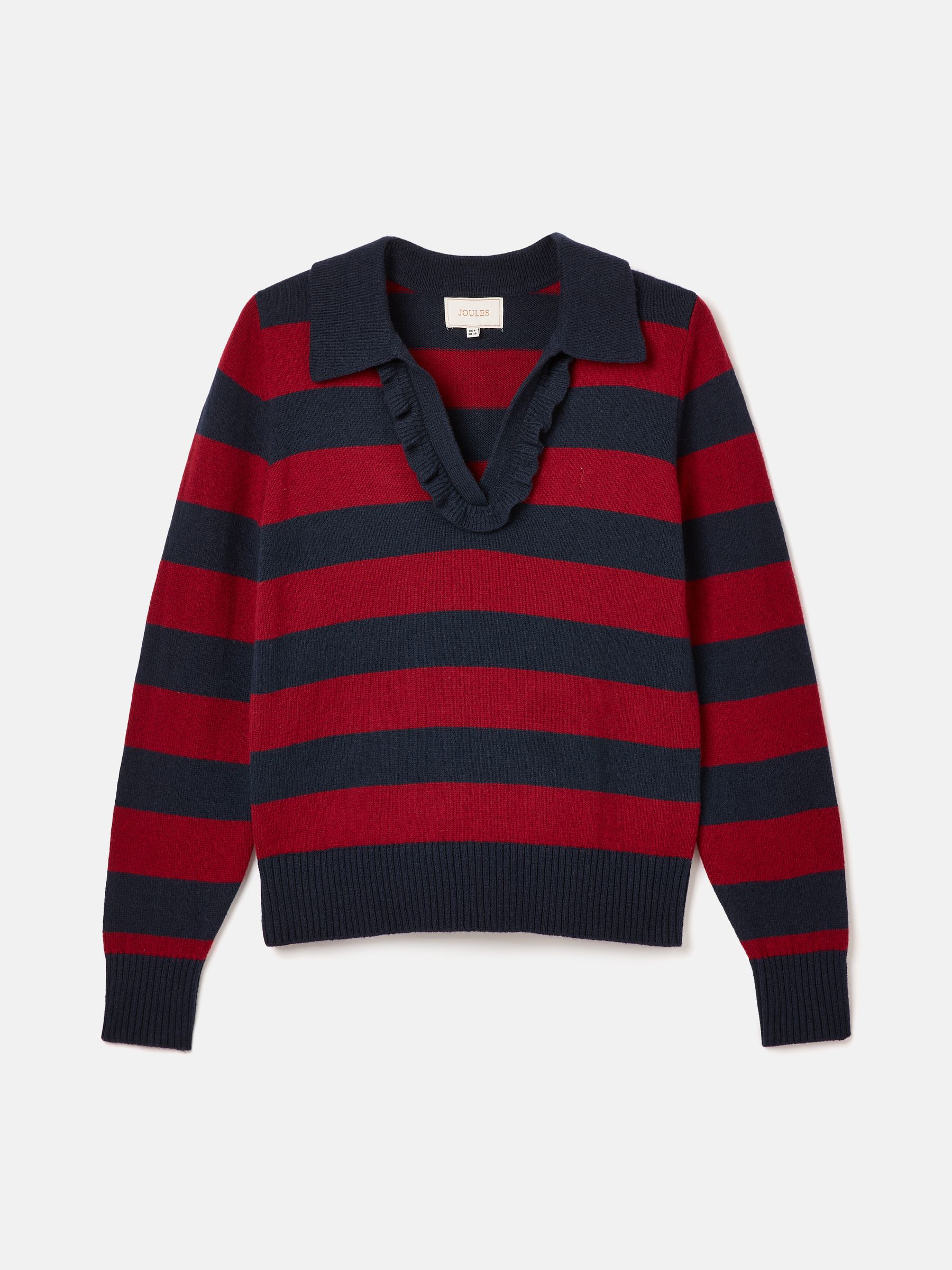 Buy Joules Maddie Red Navy V Neck Stripe Jumper with Collar from Next USA