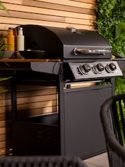 Charles Bentley Black Garden 3 Burner Gas BBQ - Image 2 of 6