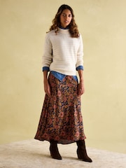 Joules Bernie Cream Crew Neck Textured Jumper Contains Merino Wool - Image 4 of 6