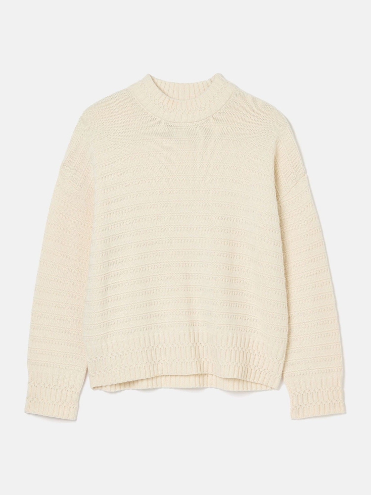 Joules Bernie Cream Crew Neck Textured Jumper Contains Merino Wool - Image 6 of 6 Joules Bernie Cream Crew Neck Textured Jumper Contains Merino Wool - Image 6 of 6