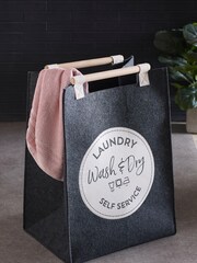 Grey Vintage Sign Laundry Bag - Image 1 of 1