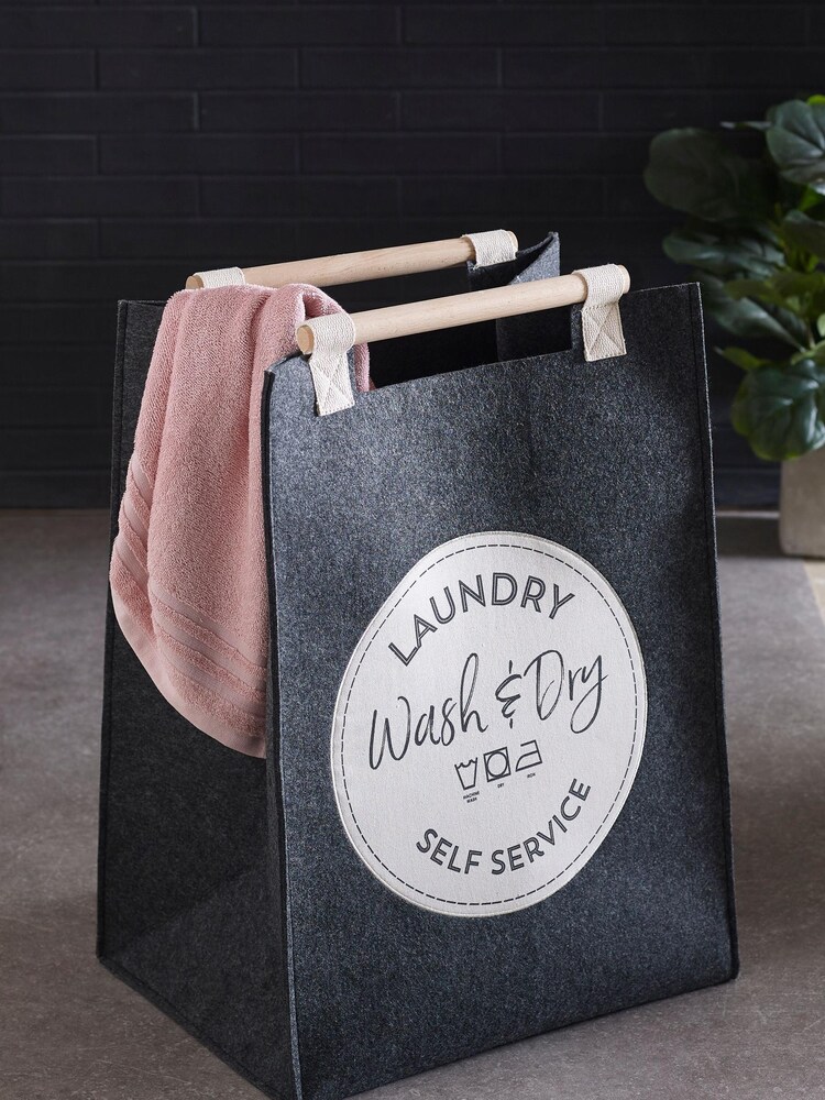 Grey Vintage Sign Laundry Bag - Image 1 of 1