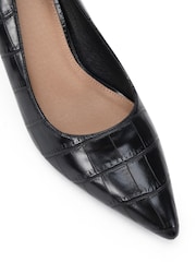 Novo Black Wide Fit Iona Mid Height Point Toe Court Shoes - Image 6 of 6