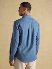 Joules Blue Linen Blend Long Sleeve Shirt - Image 2 of 4