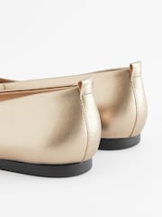 Gold Signature Leather Hi Cut Ballerina Shoes - Image 5 of 7