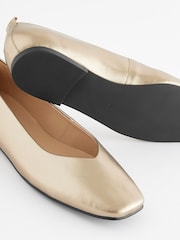 Gold Signature Leather Hi Cut Ballerina Shoes - Image 7 of 7
