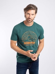 Weird Fish Teal Green Off Grid Front Print Graphic T-Shirt - Image 1 of 2