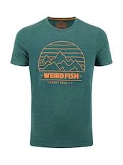 Weird Fish Teal Green Off Grid Front Print Graphic T-Shirt - Image 2 of 2