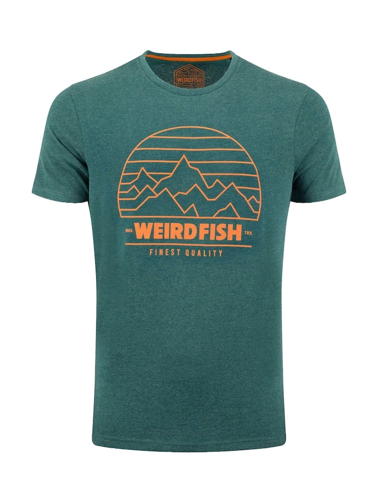 Weird Fish Teal Green Off Grid Front Print Graphic T-Shirt - Image 2 of 2 Weird Fish Teal Green Off Grid Front Print Graphic T-Shirt - Image 2 of 2