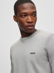 BOSS Grey Mix & Match Tracksuit Crew Neck Sweatshirt - Image 4 of 5