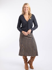 Weird Fish Navy Blue Amiens Mixed Stitch Cardigan - Image 3 of 7
