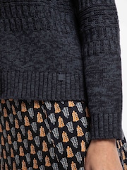 Weird Fish Navy Blue Amiens Mixed Stitch Cardigan - Image 5 of 7
