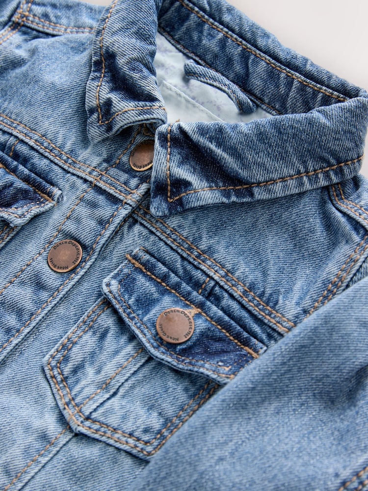 Mid Blue Denim Western 100% Cotton Jacket (3mths-7yrs) - Image 8 of 8