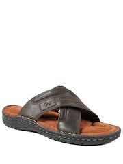 Pavers Brown Leather Mule Sandals - Image 1 of 5