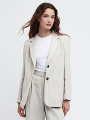 Barbour® Beige Celeste Linen Blend Tailored Blazer - Image 1 of 6