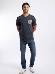 Dunkelblau - Weird Fish Dabs Army Artist T-Shirt mit Back-Print - Bild 2 von 6