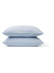 Christy Blue Pure Cotton Percale Pillowcase Pair - Image 3 of 3