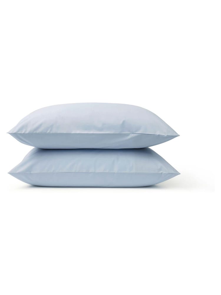 Christy Blue Pure Cotton Percale Pillowcase Pair - Image 3 of 3