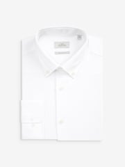 White Regular Fit Easy Care Single Cuff Oxford Shirt - Image 1 of 3