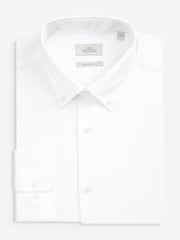 White Regular Fit Easy Care Single Cuff Oxford Shirt - Image 2 of 3