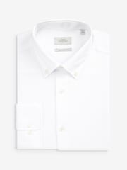 White Regular Fit Easy Care Single Cuff Oxford Shirt - Image 3 of 3