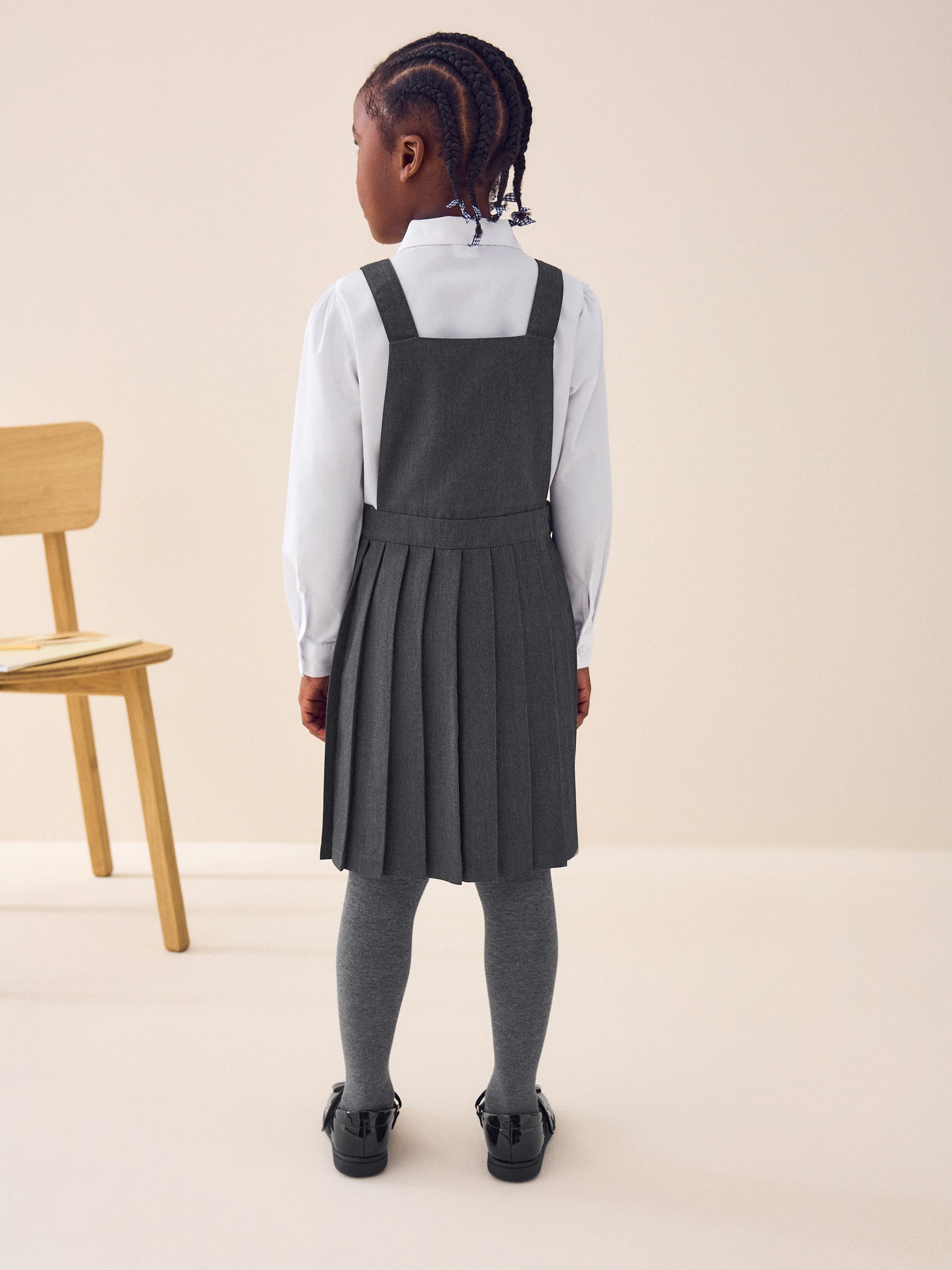 Pinafore dress grey check shop