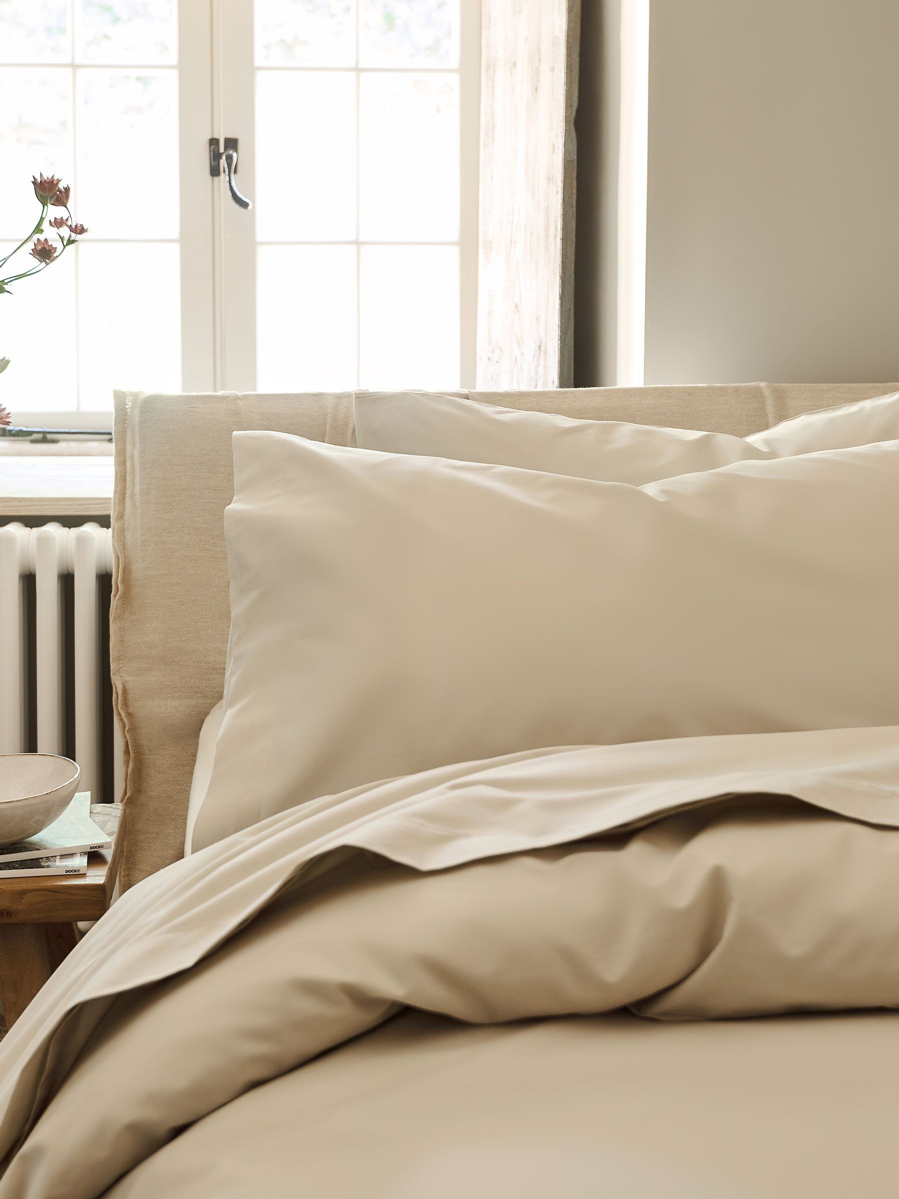 CHRISTY Pure Cotton Percale Standard Pillowcase Pair in Beige - Image 3