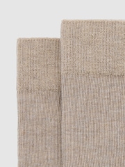 Taupe (Taupe) - Chaussettes Reiss Felicia côtelées en coton mélangé - Image 3 de 3