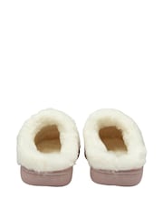 Dunlop Pink Ladies Knitted Closed Toe Mule Slippers - Image 3 of 4