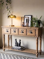 Rockett St George Natural Pine Apothecary Style Console Table - Image 1 of 5