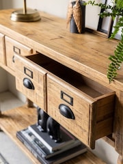 Rockett St George Natural Pine Apothecary Style Console Table - Image 2 of 5
