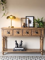 Rockett St George Natural Pine Apothecary Style Console Table - Image 3 of 5