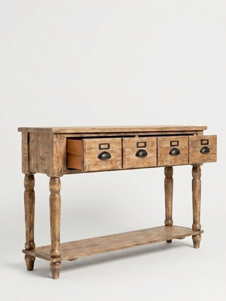 Rockett St George Natural Pine Apothecary Style Console Table - Image 5 of 5
