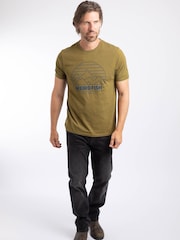 Weird Fish Mustard Brown Off Grid Front Print Graphic T-Shirt - Image 3 of 6
