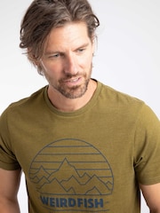 Weird Fish Mustard Brown Off Grid Front Print Graphic T-Shirt - Image 4 of 6