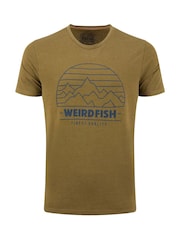 Weird Fish Mustard Brown Off Grid Front Print Graphic T-Shirt - Image 5 of 6