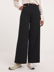 JD Williams Black Adjustable Waist Wide Leg Trousers - Image 3 of 3