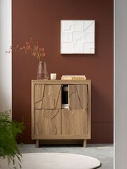 Dark Rowan Oak Effect Tall Cabinet - Image 3 of 12