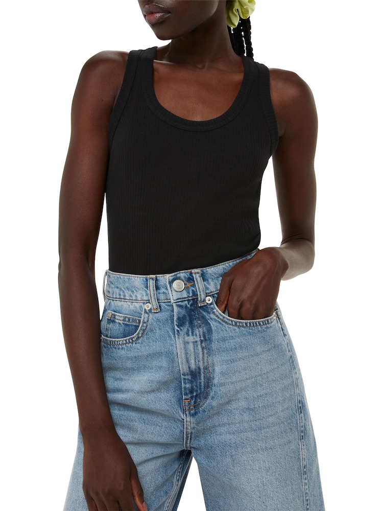 Whistles Black Ultimate Ribbed Scoop Vest - Image 1 of 4