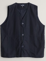 Seasalt Cornwall Blue Organic Cotton Metern Waistcoat - Image 5 of 6