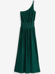 Green Plisse One Shoulder Dress - Image 7 of 8