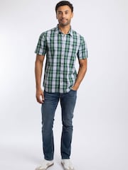 Weird Fish Green Judd Short Sleeve Check Shirt - Image 3 of 6