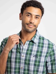 Weird Fish Green Judd Short Sleeve Check Shirt - Image 4 of 6