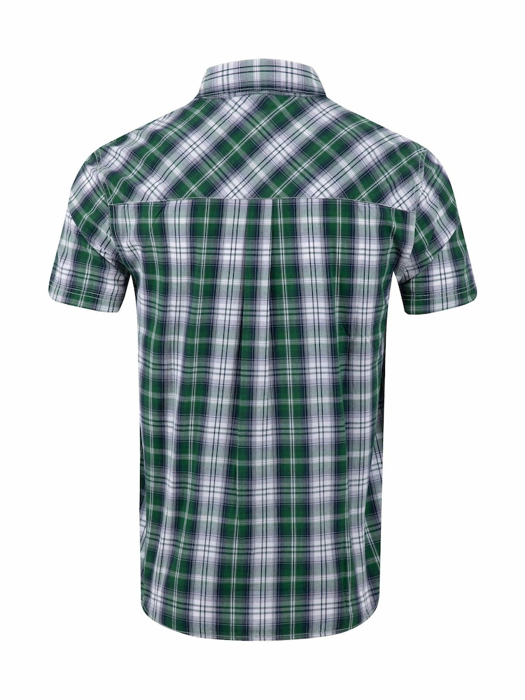 Weird Fish Green Judd Short Sleeve Check Shirt - Image 6 of 6 Weird Fish Green Judd Short Sleeve Check Shirt - Image 6 of 6