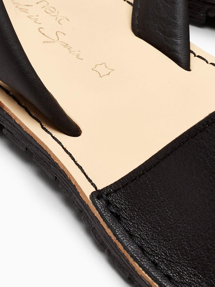 Black Leather Regular/Wide Fit Beach Sandals - Image 5 of 5 Black Leather Regular/Wide Fit Beach Sandals - Image 5 of 5