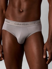 Calvin Klein Blue Hip Briefs 3 Pack - Microfibre Stretch - Image 6 of 6