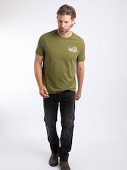 Verde - Tricou Weird Fish cu imprimeu grafic pe față Coarse Fishing - Imaginea 3 din 6
