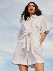 Barbour® International Rosell Linen Blend Short Playsuit - Image 6 of 16